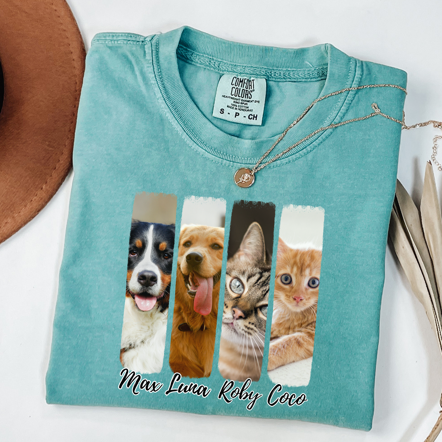 Custom Brushstroke Pet Photo & Name Unisex T-Shirt – Personalized Just for You