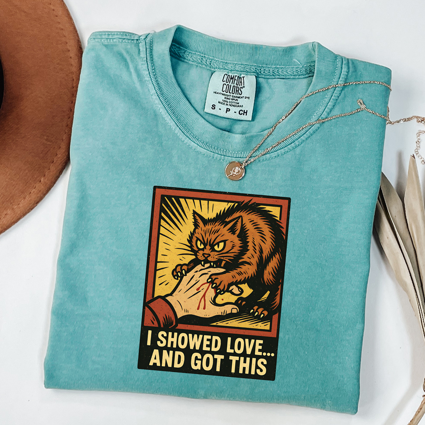 "I Showed Love... And Got This" Vintage Angry Cat T-Shirt Unisex