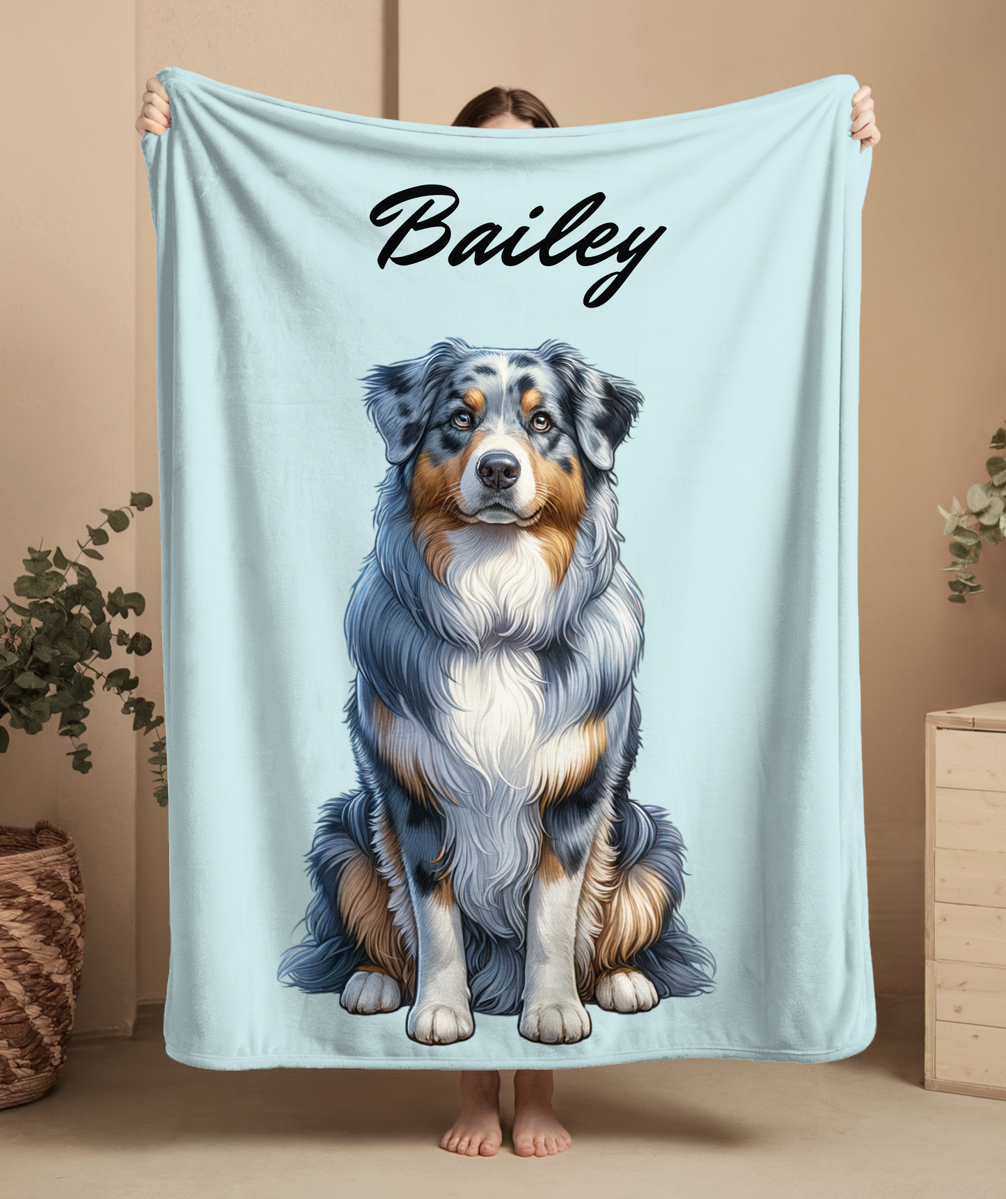 Personalized Digital Photo effect - Name Blanket – Custom Cozy Keepsake - Cozy Custom Pet Throw for Dog Lovers