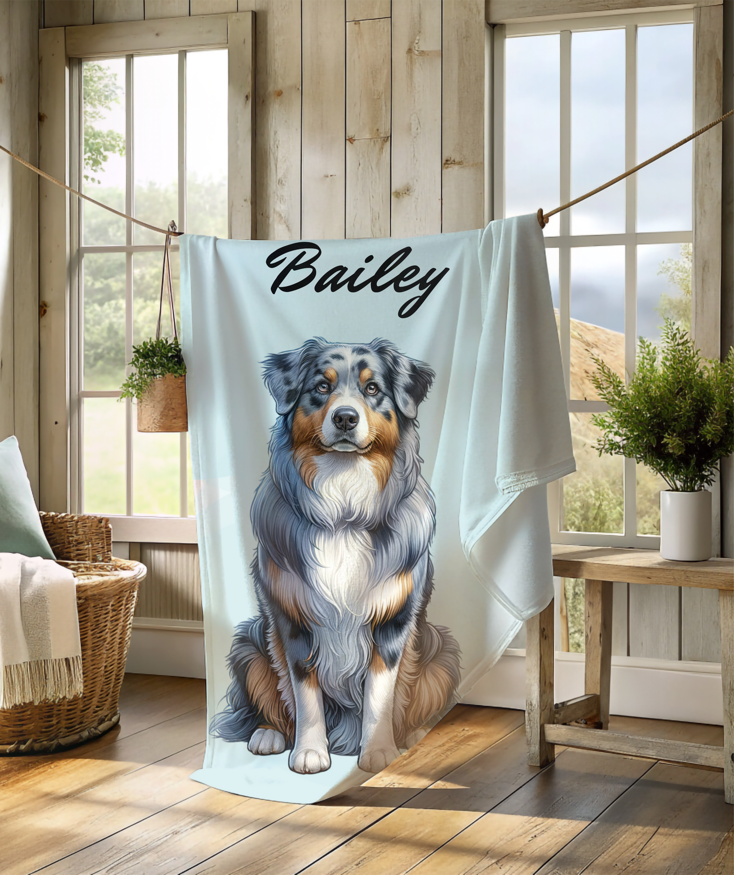 Personalized Digital Photo effect - Name Blanket – Custom Cozy Keepsake - Cozy Custom Pet Throw for Dog Lovers