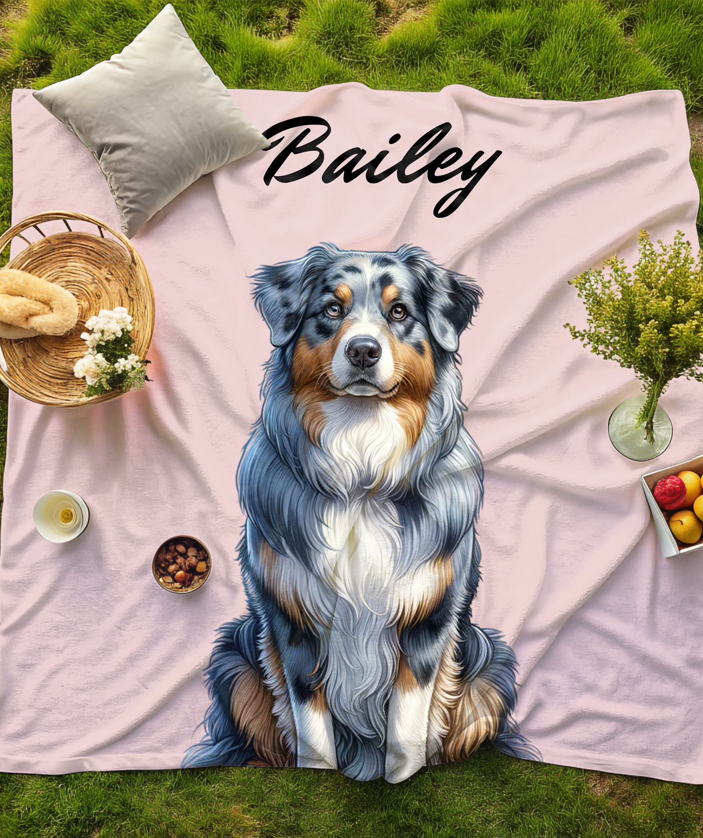 Personalized Digital Photo effect - Name Blanket – Custom Cozy Keepsake - Cozy Custom Pet Throw for Dog Lovers