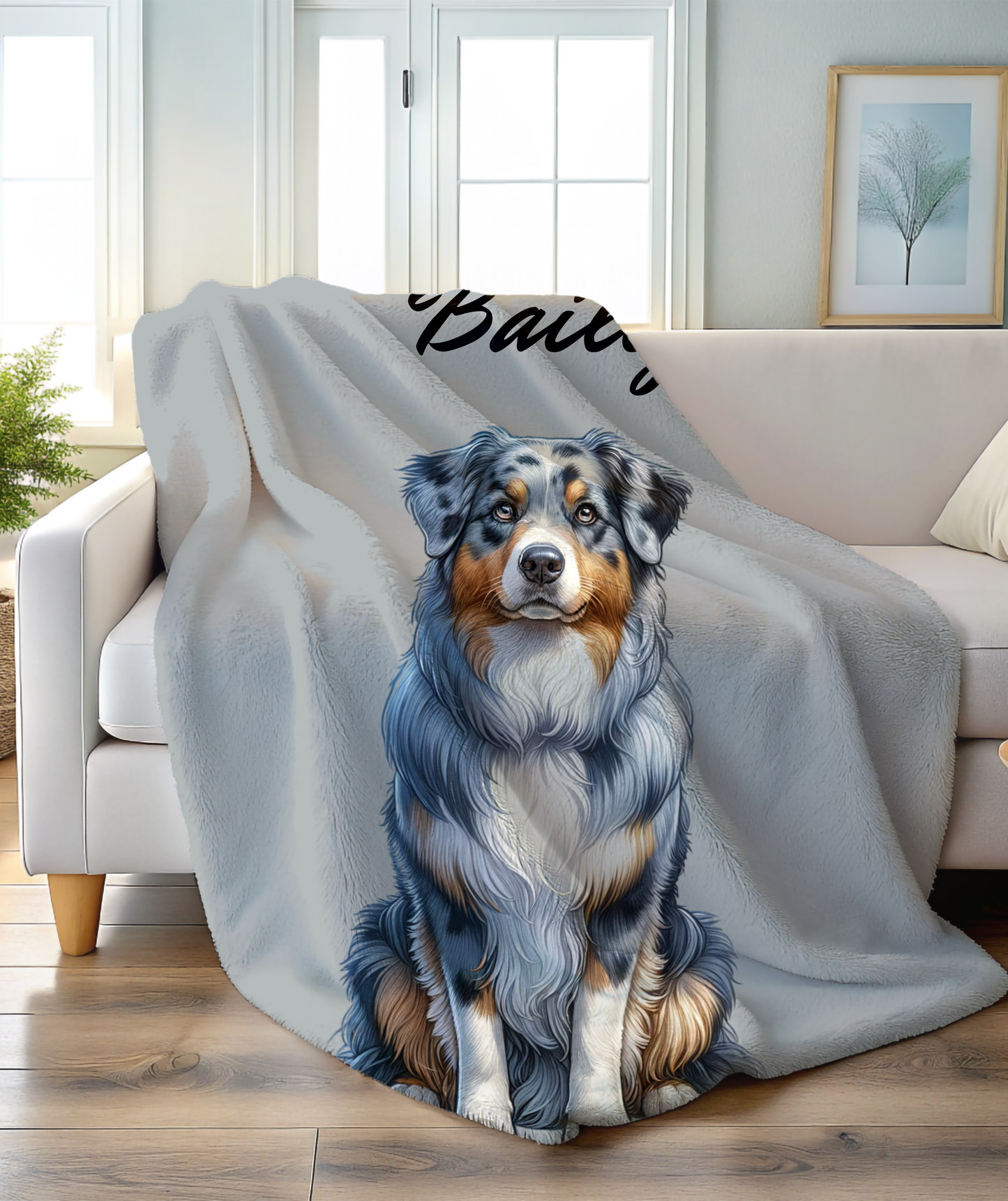 Personalized Digital Photo effect - Name Blanket – Custom Cozy Keepsake - Cozy Custom Pet Throw for Dog Lovers