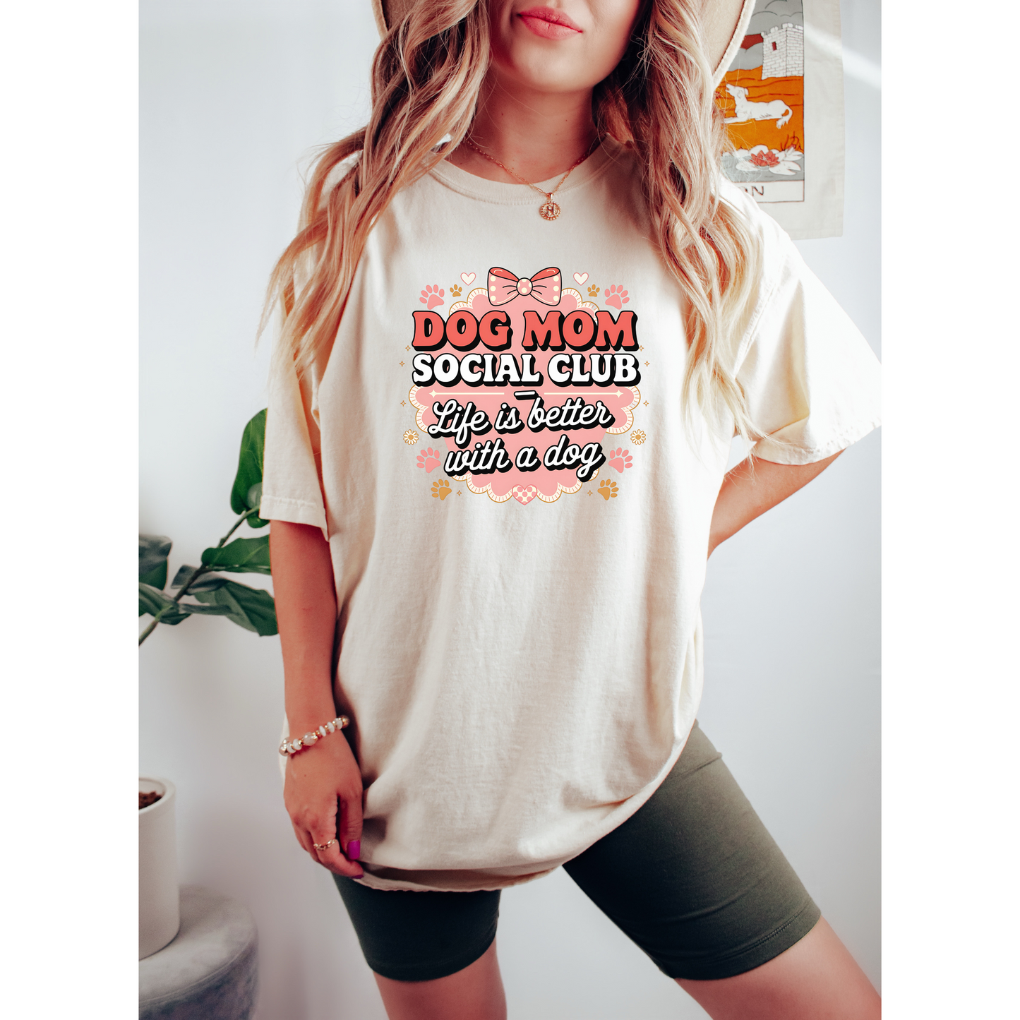 Dog Mom Social Club T-Shirt, Aesthetic Tee for Proud Pet Moms, Unisex Tshirt