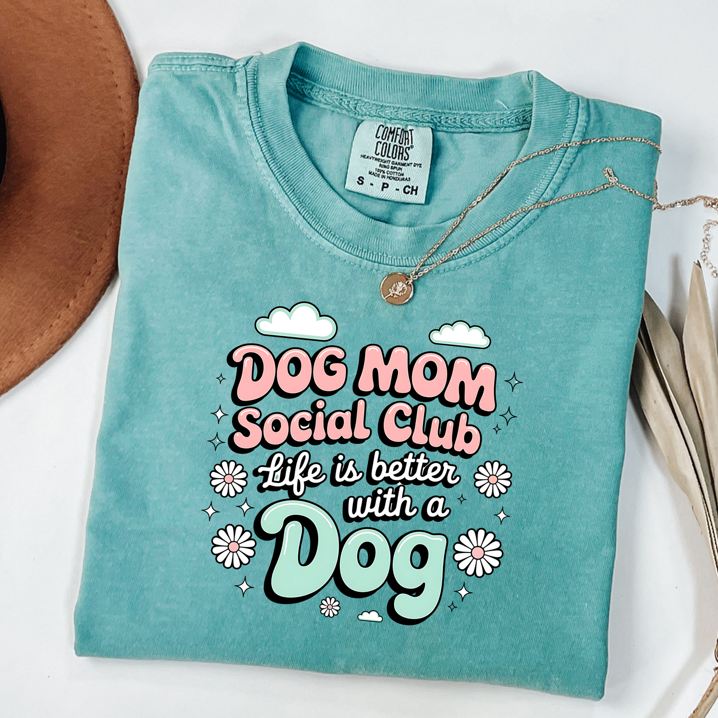 Dog Mom Social Club T-Shirt, Aesthetic Tee for Proud Pet Moms, Unisex Tshirt