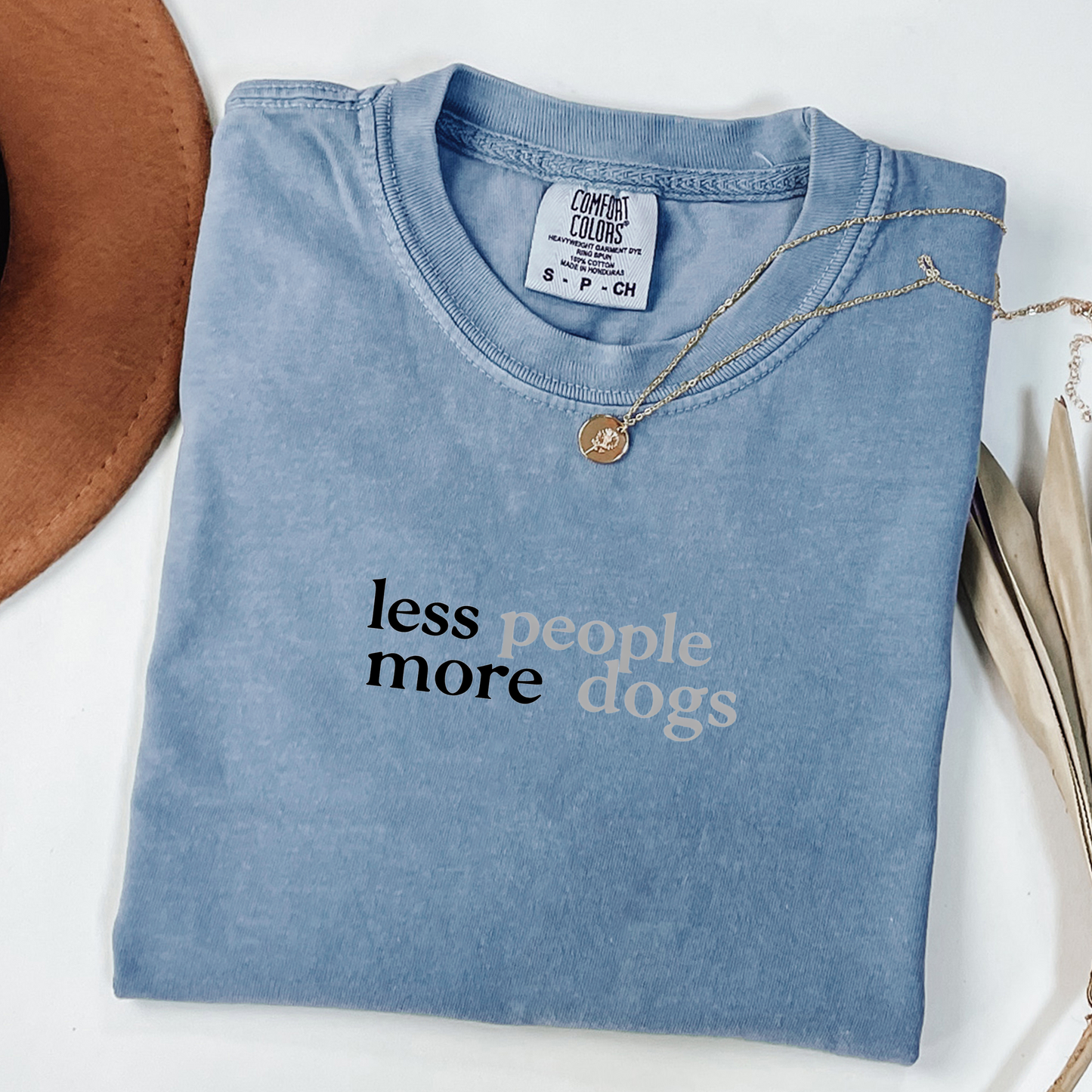 Less People More Dogs – Minimalist Dog Lover Unisex T-Shirt