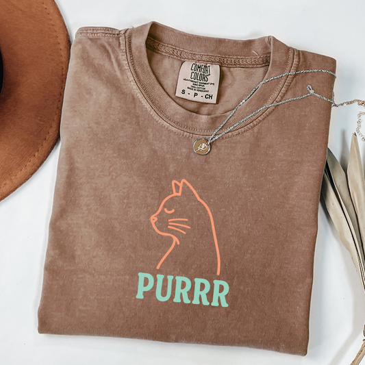 Purrr Cat Unisex T-Shirt – Minimalist Cute Cat Shirt for Cat Lovers & Pet Parents