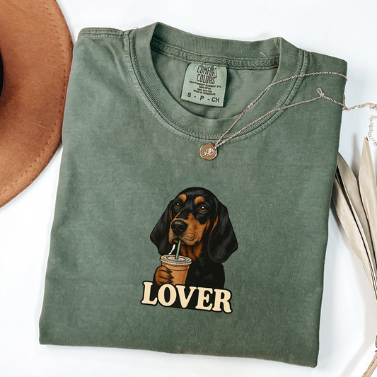 Dog Lover Unisex T-Shirt – Funny Coffee Dog Tee for Pet Parents & Dog Moms