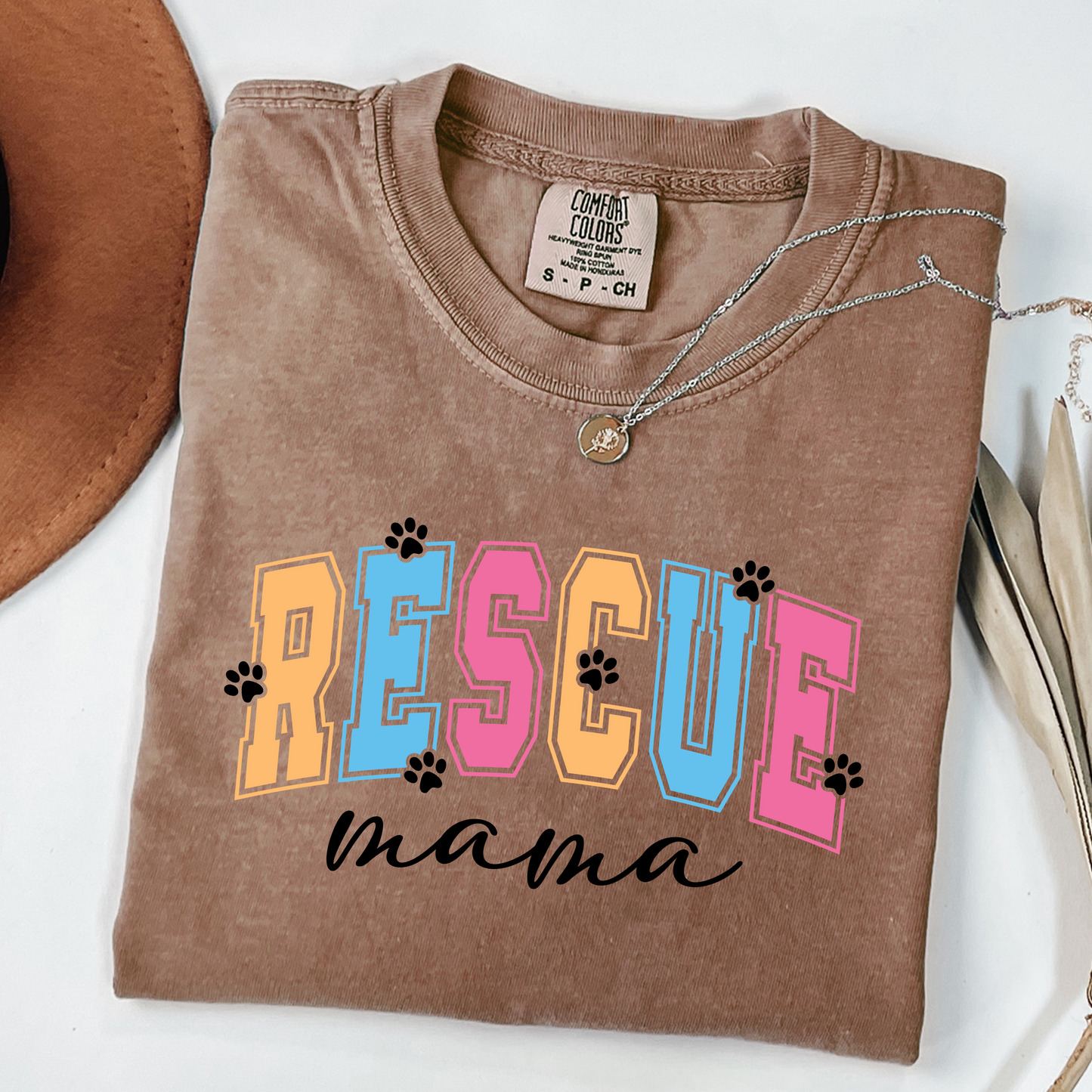 Rescue Mama T-Shirt | Unisex Garment-Dyed Tee for Pet Lovers, Animal Rescue Support, Gifts for Dog Moms