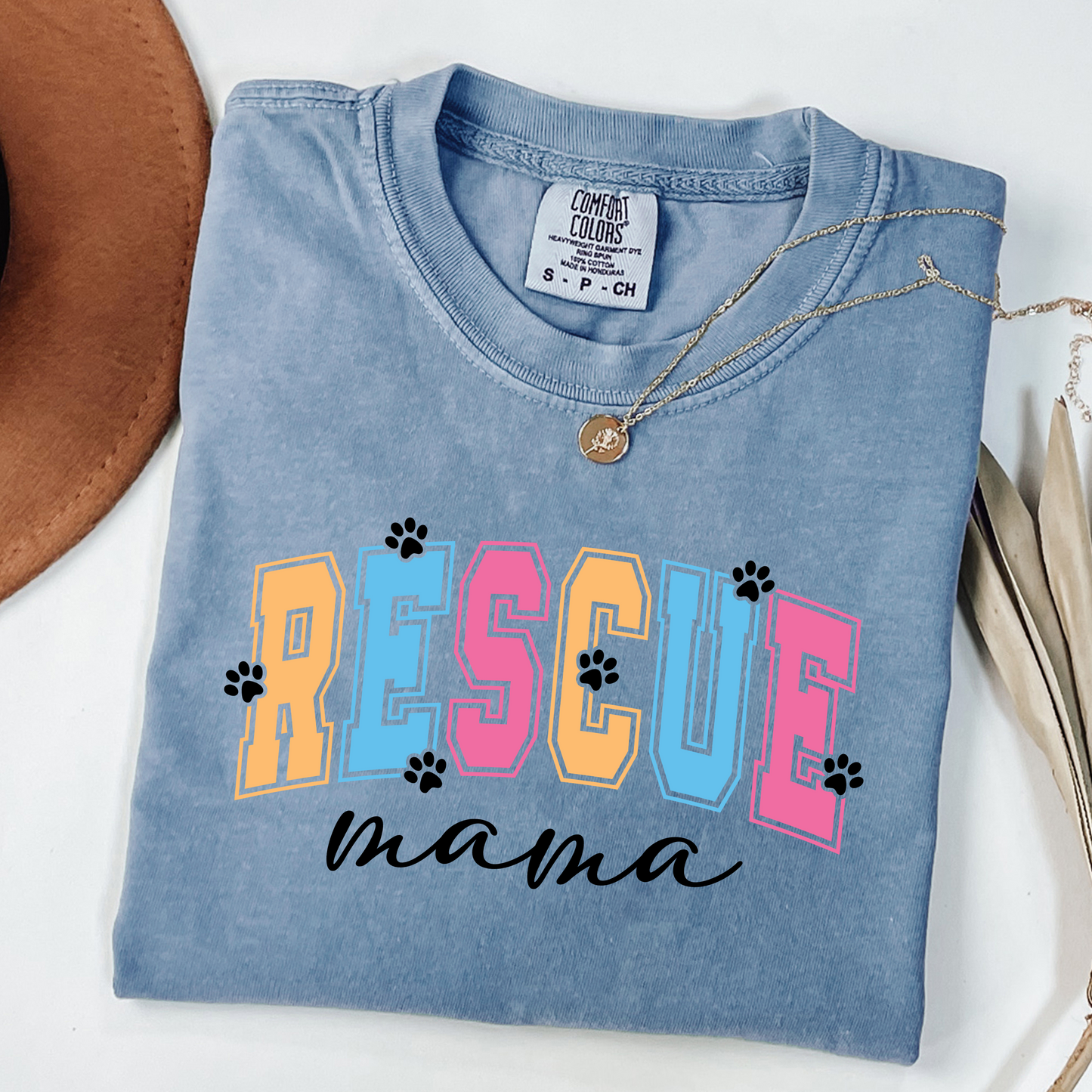 Rescue Mama T-Shirt | Unisex Garment-Dyed Tee for Pet Lovers, Animal Rescue Support, Gifts for Dog Moms