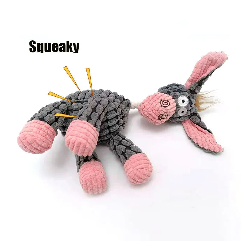 Immortal Squeaker Plush Toy for Aggressive Chewers, Dog Toys for Grinding Teeth