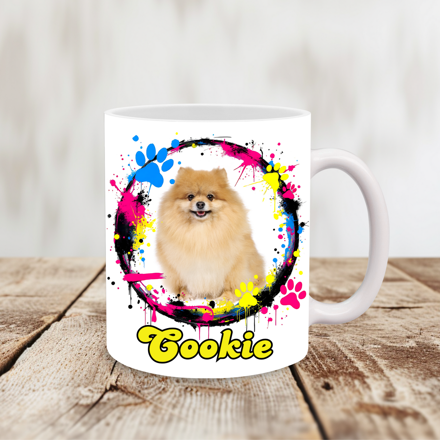Paws & Spray: Graffiti Vibes Custom Pet Mug Ceramic Mug - 11oz & 15oz
