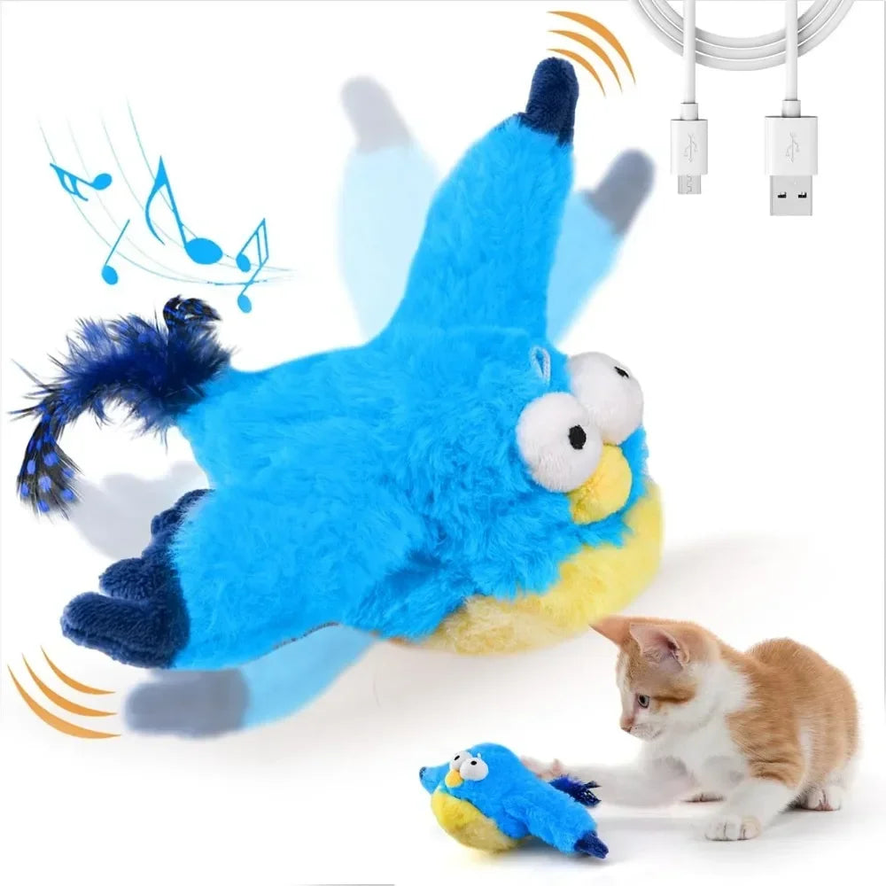 Interactive Bird Toy, Rechargeable Chirping Flapping Bird