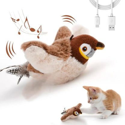 Interactive Bird Toy, Rechargeable Chirping Flapping Bird