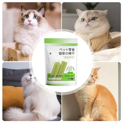 6pcs/pack Cat Natural Sticks Grass Made of All-Natural Plant Fiber