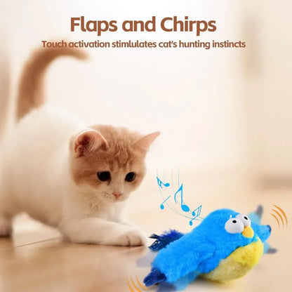 Interactive Bird Toy, Rechargeable Chirping Flapping Bird